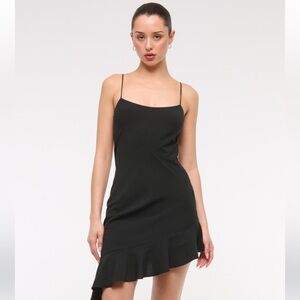 Abercrombie Cowl Back Asymmetrical Elegant Black Women's Dress
